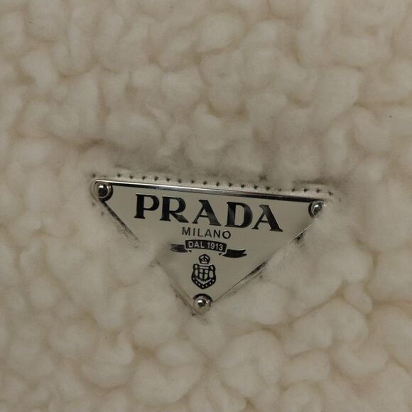 Prada Shearling White Wool Handbag (Pre-Owned) - Picture 14 of 16